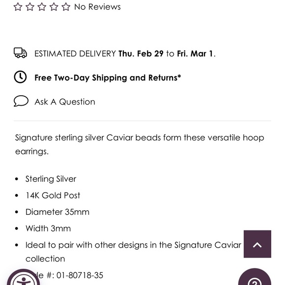 Laos caviar hoop earrings; brand new MAKE OFFER - Picture 3 of 4